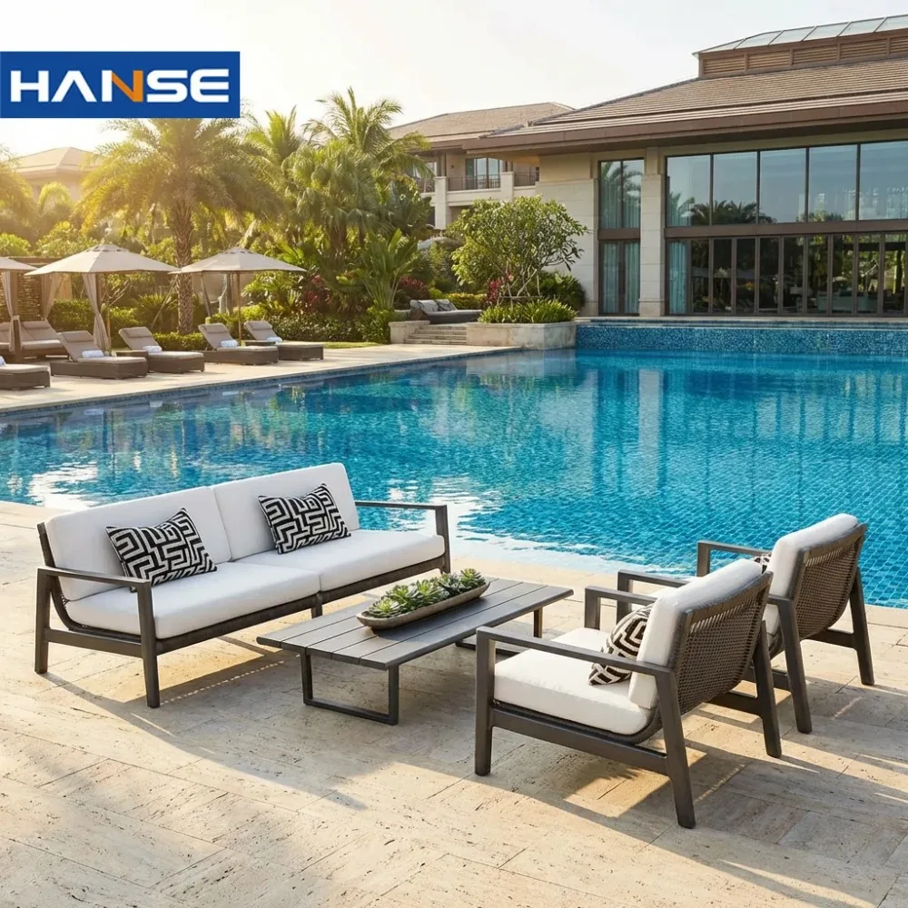 Elegant Contemporary Removable Cushion Design Aluminum Outdoor Sectional Sofa Weather Resistant Poolside Garden Set
Elegant Contemporary Removable Cushion Design Aluminum Outdoor Sectional Sofa Weather Resistant Poolside Garden Set
