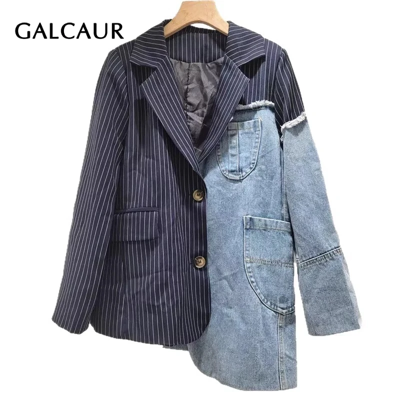 GALCAUR хитовые цветные сращенные ковбойские модные куртки для женщин с лацканами и длинными рукавами, лоскутная полосатая куртка нестандартной формы, женская одежда
GALCAUR хитовые цветные сращенные ковбойские модные куртки для женщин с лацканами и длинными рукавами, лоскутная полосатая куртка нестандартной формы, женская одежда