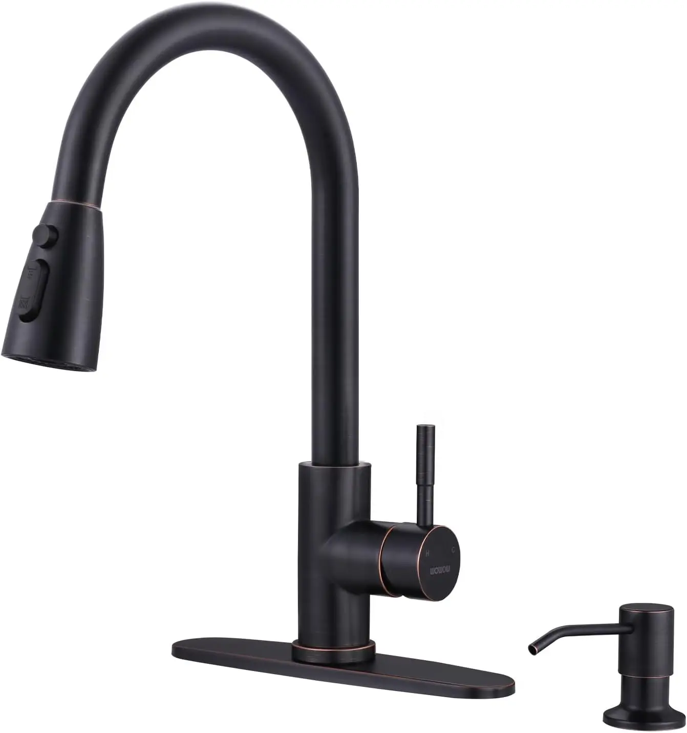 Bronze Kitchen Faucet with Soap Dispenser, Stainless Steel Pull Down Single Handle High Arc for Sink
Bronze Kitchen Faucet with Soap Dispenser, Stainless Steel Pull Down Single Handle High Arc for Sink