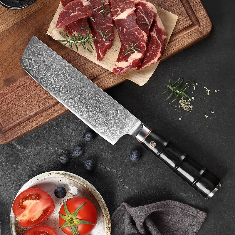 6.8 Inch Nakiri Knife 67 Layers Damascus Steel 10Cr15CoMoV Blade Chef Cleaver Slicing Kitchen Knives For Cutting Vegetables Meat
6.8 Inch Nakiri Knife 67 Layers Damascus Steel 10Cr15CoMoV Blade Chef Cleaver Slicing Kitchen Knives For Cutting Vegetables Meat