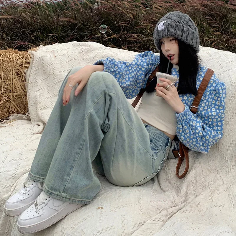 Vintage Women Jeans Straight Pants Denim Washing High Waist Loose Fit Pockets Full Length Pants Solid Color Slight Strech 2025
Vintage Women Jeans Straight Pants Denim Washing High Waist Loose Fit Pockets Full Length Pants Solid Color Slight Strech 2025