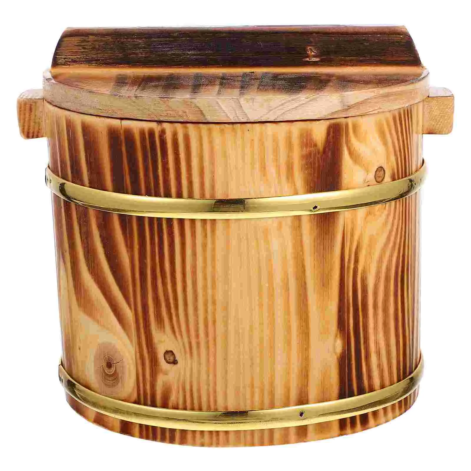 Bowl Wooden Barrel Sushi Bucket Rice Serving Holder Cooker Food Containers with Lids
Bowl Wooden Barrel Sushi Bucket Rice Serving Holder Cooker Food Containers with Lids