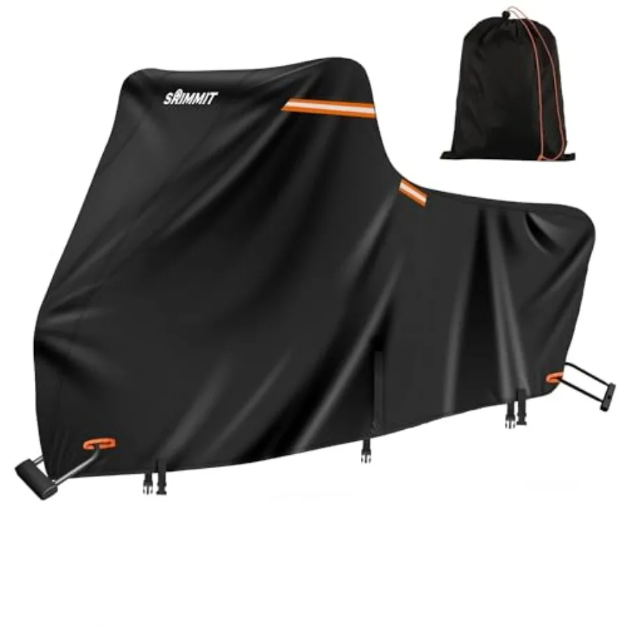 Motorcycle Cover Heavy Duty, 420D Motorcycle Cover Waterproof Outdoor with Nano Coating, 5 Reflective Strips and Air Vents, Dir
Motorcycle Cover Heavy Duty, 420D Motorcycle Cover Waterproof Outdoor with Nano Coating, 5 Reflective Strips and Air Vents, Dir