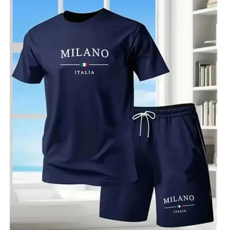 2026 new fashionable casual T-shirt shorts two-piece set 3D letter printed men's summer outdoor sports set
2026 new fashionable casual T-shirt shorts two-piece set 3D letter printed men's summer outdoor sports set
