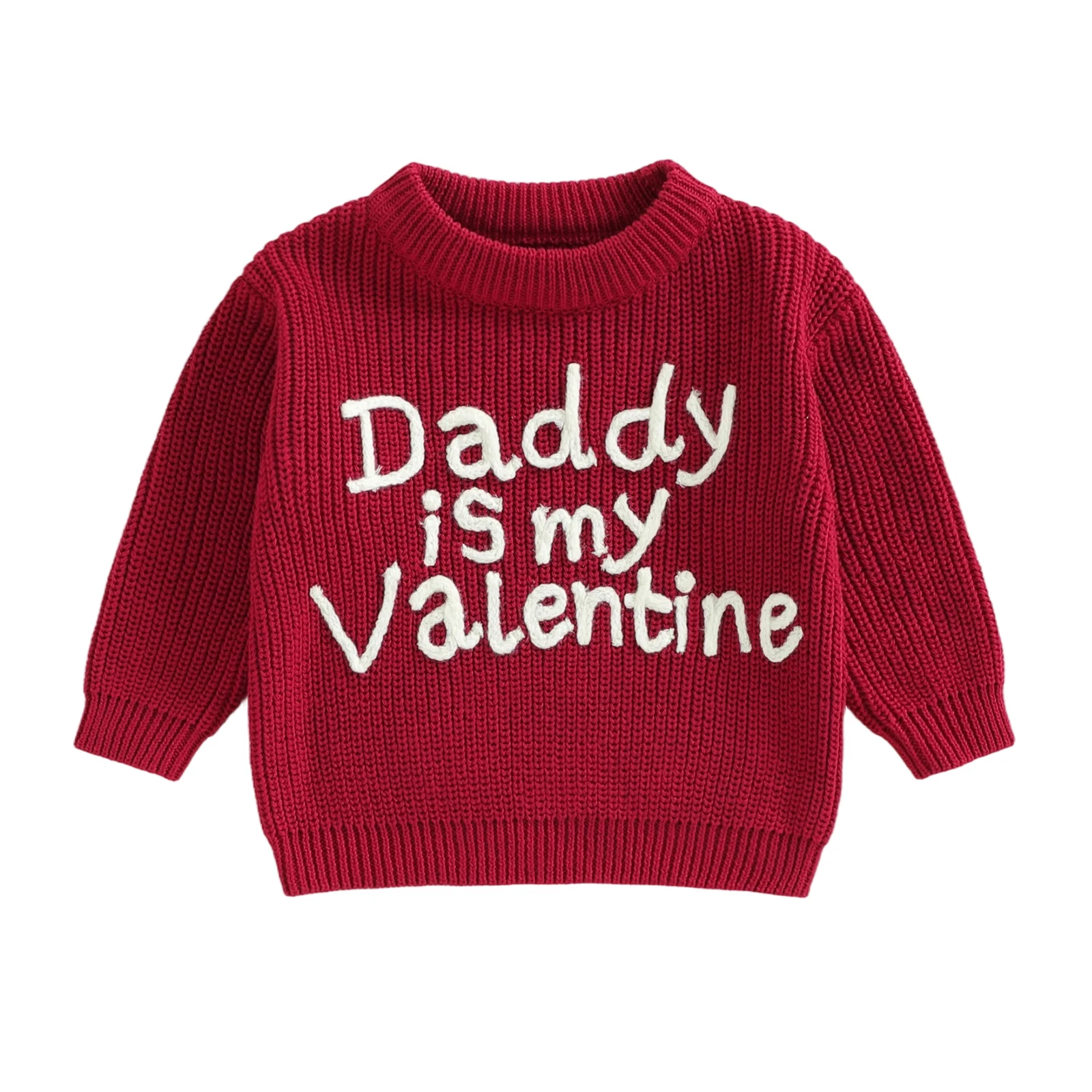 Свитер на день Святого Валентина для маленьких мальчиков и девочек, вязаные топы с длинными рукавами и круглым вырезом с вышивкой букв, весенняя одежда для малышей
Свитер на день Святого Валентина для маленьких мальчиков и девочек, вязаные топы с длинными рукавами и круглым вырезом с вышивкой букв, весенняя одежда для малышей