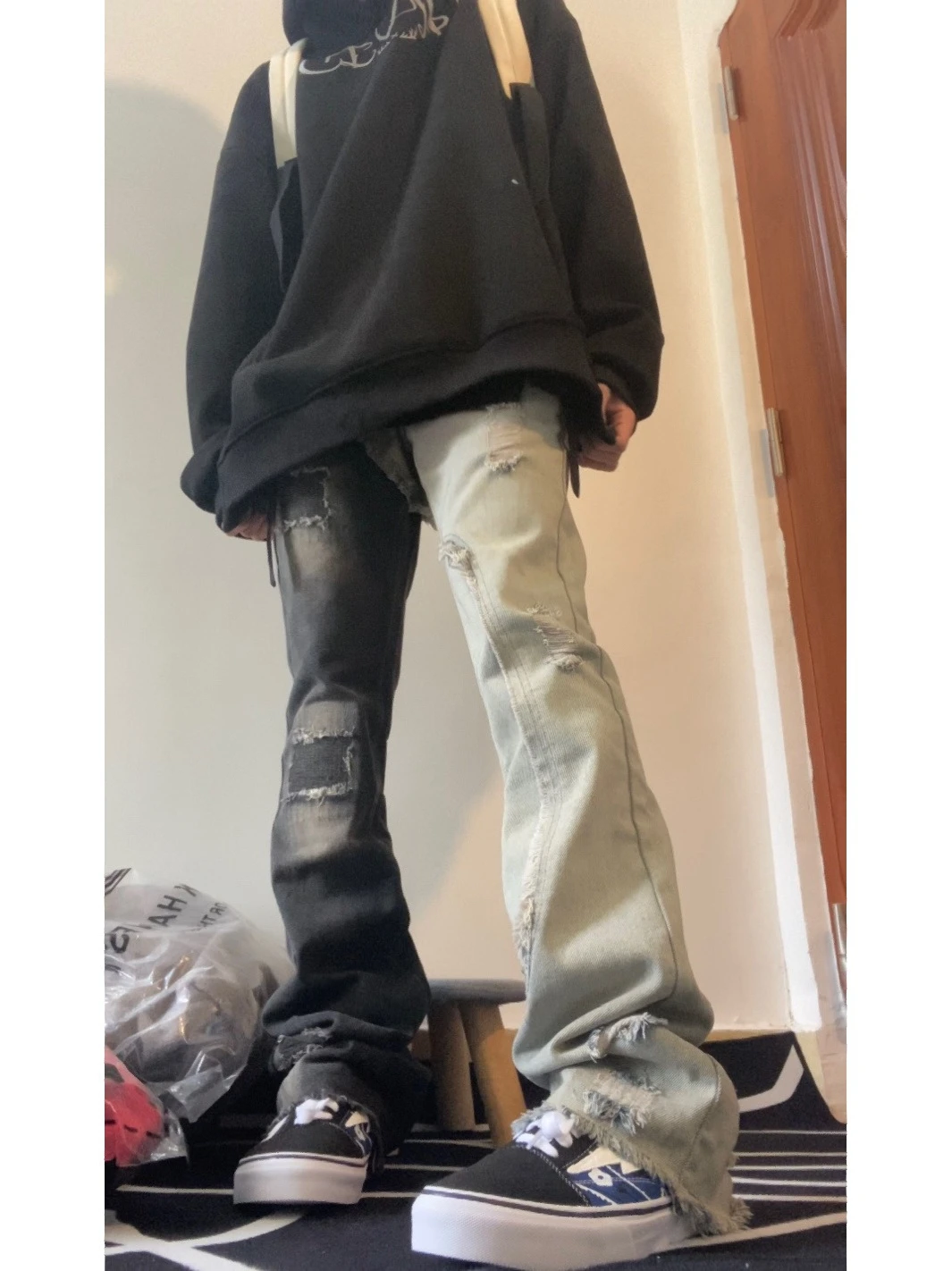 American High Street Vibe Bla White Splicing Design Jeans Men's Women's Slimming Straight Leg Long Trousers Casual Wear
American High Street Vibe Bla White Splicing Design Jeans Men's Women's Slimming Straight Leg Long Trousers Casual Wear