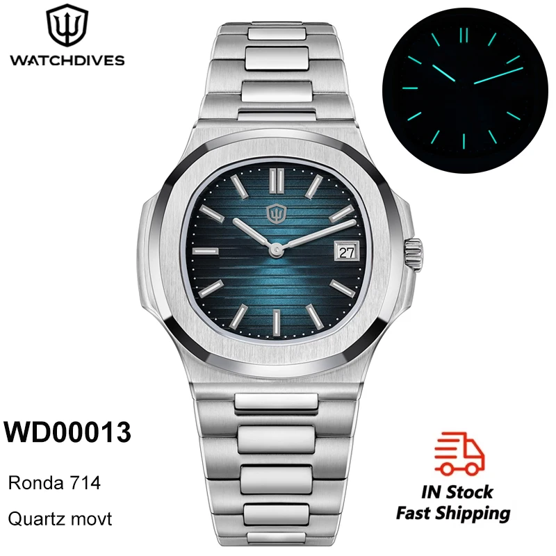 Watchdives WD0013 Кварцевые часы Ronda 714 с механизмом Ronda 714, из нержавеющей стали 316L, с сапфировым стеклом, суперсветящиеся, водонепроницаемые, мужские часы
Watchdives WD0013 Кварцевые часы Ronda 714 с механизмом Ronda 714, из нержавеющей стали 316L, с сапфировым стеклом, суперсветящиеся, водонепроницаемые, мужские часы