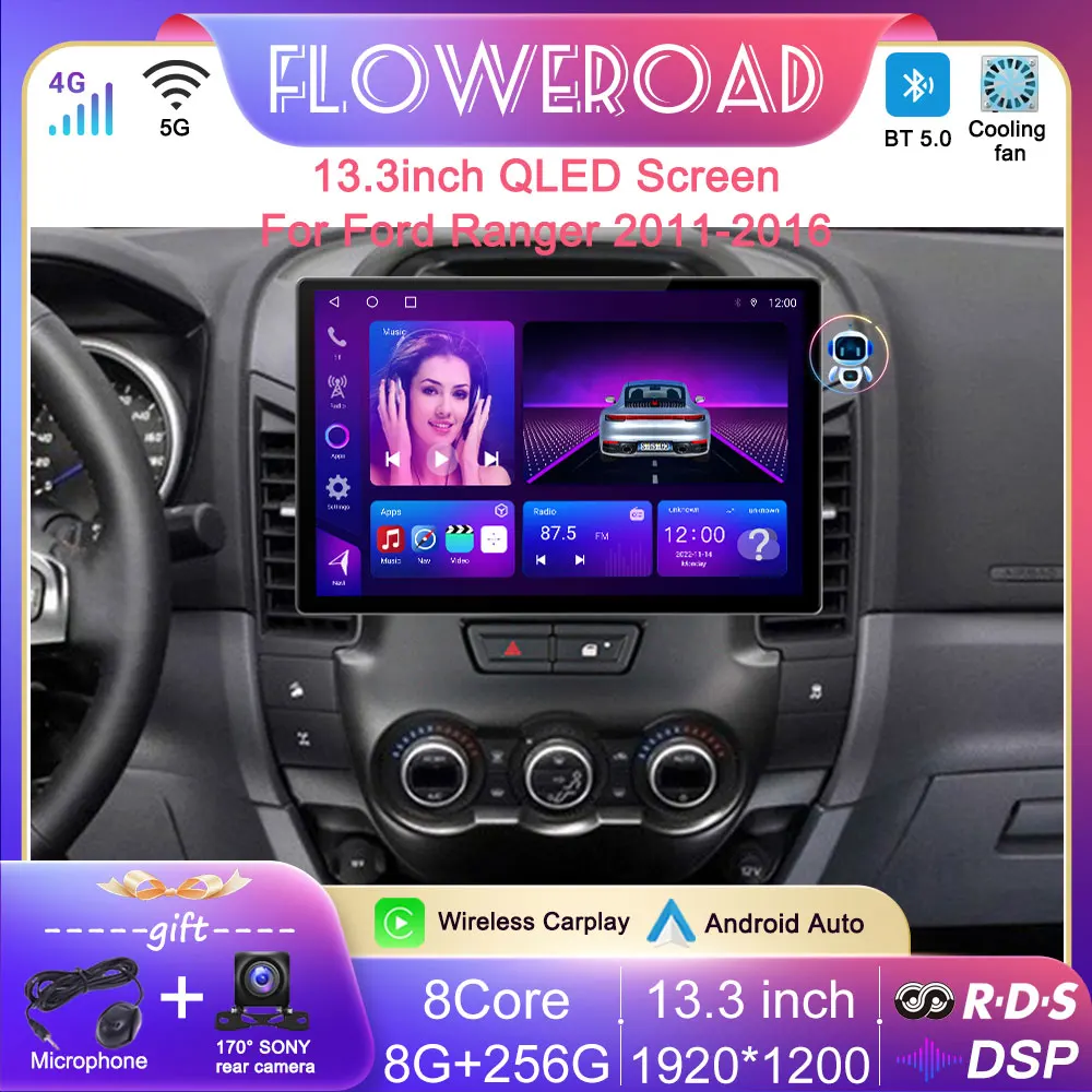 Автомобильный радиоприемник 12,3 дюйма DSP 8 ядер для Ford Ranger 2011 2012 - 2016 Android 12, мультимедийный плеер с GPS-навигацией, Apple Wireless Carplay
Автомобильный радиоприемник 12,3 дюйма DSP 8 ядер для Ford Ranger 2011 2012 - 2016 Android 12, мультимедийный плеер с GPS-навигацией, Apple Wireless Carplay