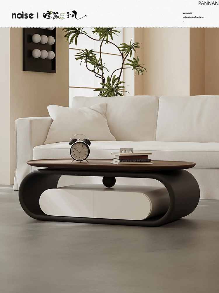 Wabi sand oval coffee table household antique walnut coffee table high-end creativity
Wabi sand oval coffee table household antique walnut coffee table high-end creativity