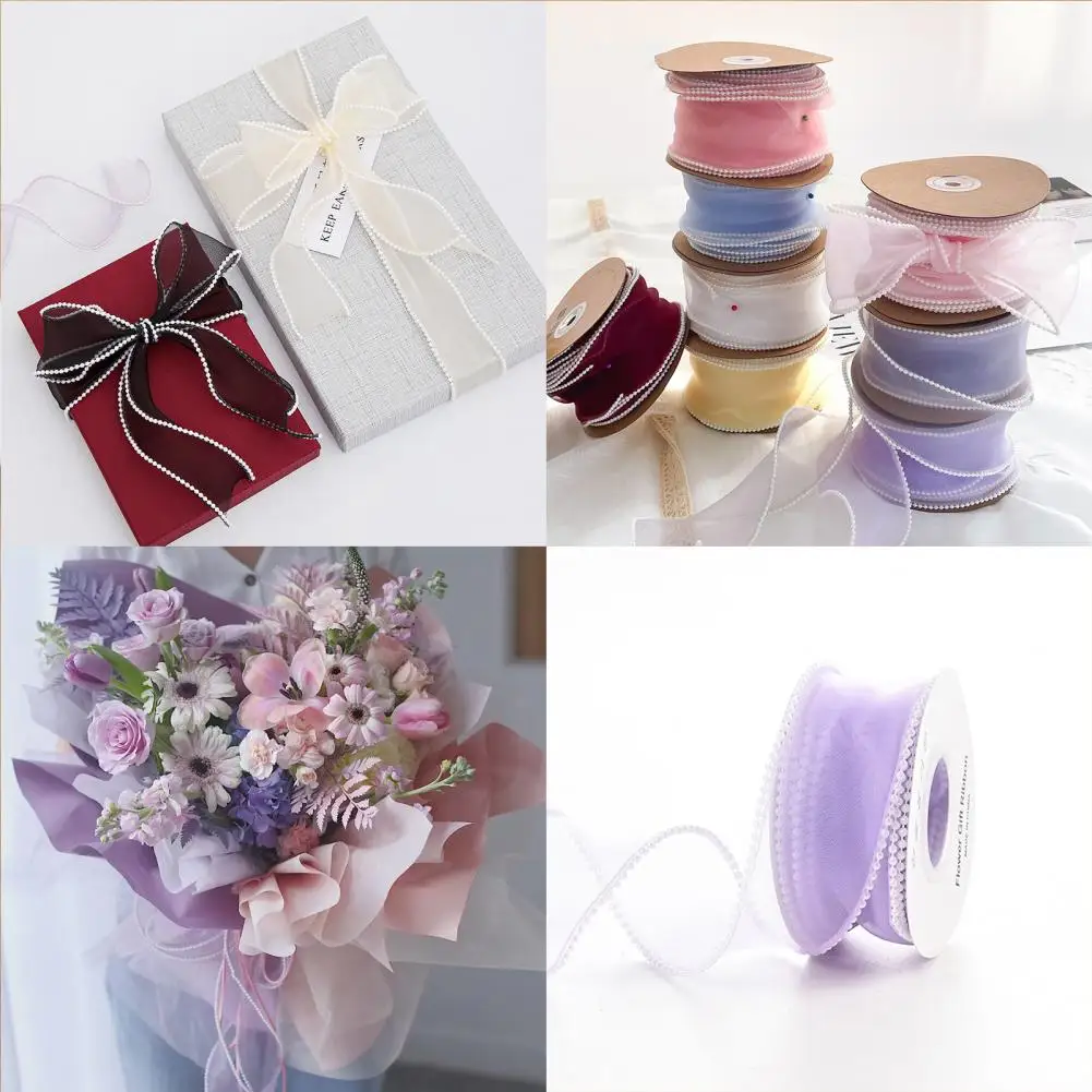 5 Yards/Roll 4cm Mesh Ribbon Faux Pearl Edge Decorative DIY Bow Tie Bouquet Wrapping Ribbon DIY Sewing Lace Fabric Decoration
5 Yards/Roll 4cm Mesh Ribbon Faux Pearl Edge Decorative DIY Bow Tie Bouquet Wrapping Ribbon DIY Sewing Lace Fabric Decoration