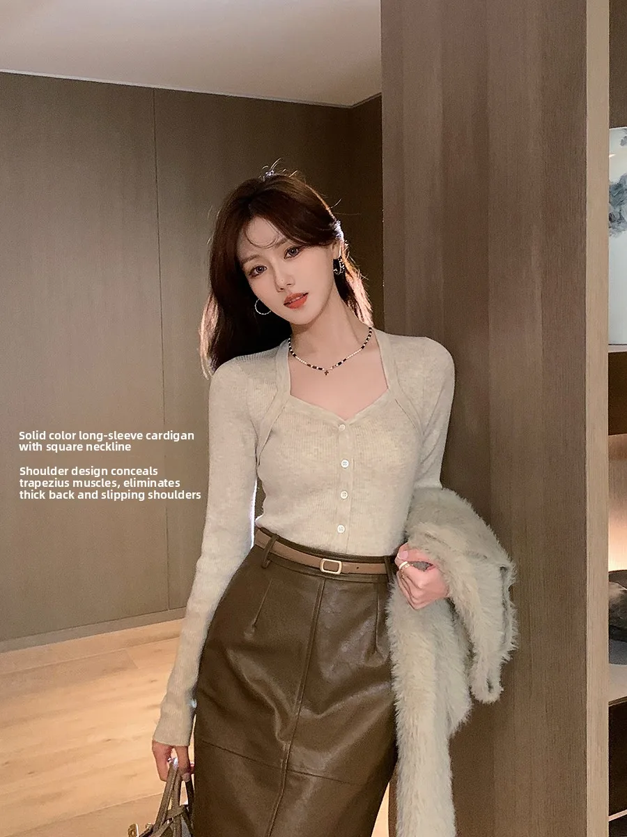 MsDaoge MrsIsland Song 2022, новый вязаный свитер Sle Long Sve, женский облегающий свитер с квадратным воротником, модный повседневный трикотаж
MsDaoge MrsIsland Song 2022, новый вязаный свитер Sle Long Sve, женский облегающий свитер с квадратным воротником, модный повседневный трикотаж