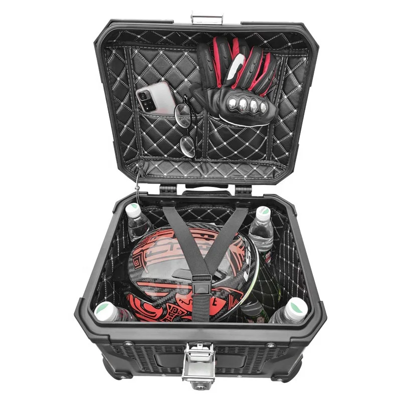 Factory OEM 45L Motorcycle Top Box Motorcycle Accessories Silver New Top Box Aluminum Alloy Black Motorcycle Tail Box WOSHIDER
Factory OEM 45L Motorcycle Top Box Motorcycle Accessories Silver New Top Box Aluminum Alloy Black Motorcycle Tail Box WOSHIDER