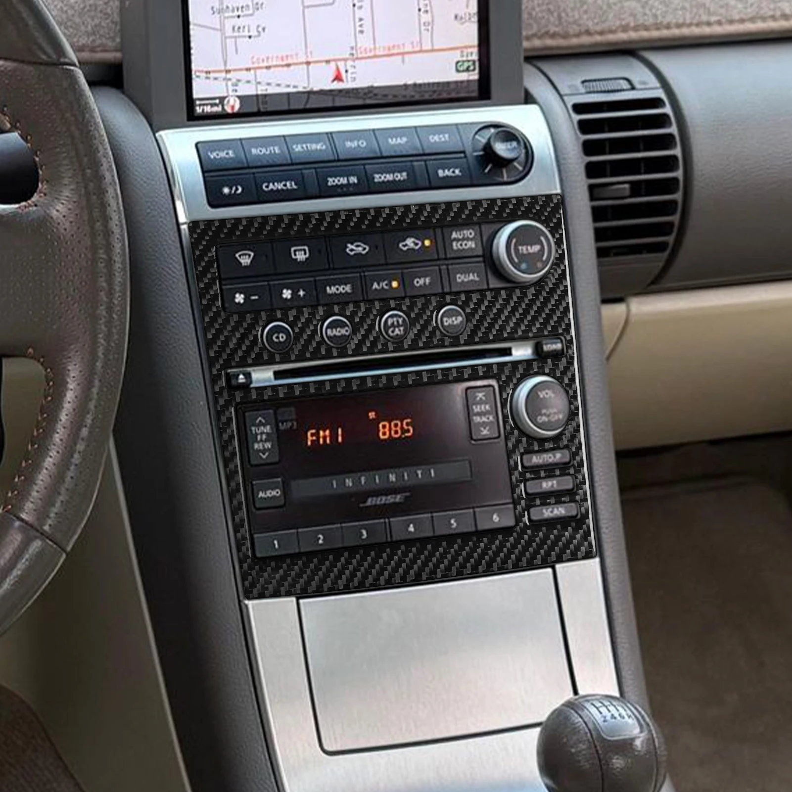 For Infiniti G35 2005-2006 Real Soft Carbon Fiber Central Air Conditioning AC Radio CD Control Panel Car Accessories Sticker
For Infiniti G35 2005-2006 Real Soft Carbon Fiber Central Air Conditioning AC Radio CD Control Panel Car Accessories Sticker