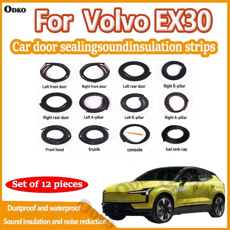 Car Door Seal Strip Rubber Noise Insulation Dustproof Seal Strip Not easy to Fall off For Volvo EX30 Car Accessories 12Pcs
Car Door Seal Strip Rubber Noise Insulation Dustproof Seal Strip Not easy to Fall off For Volvo EX30 Car Accessories 12Pcs