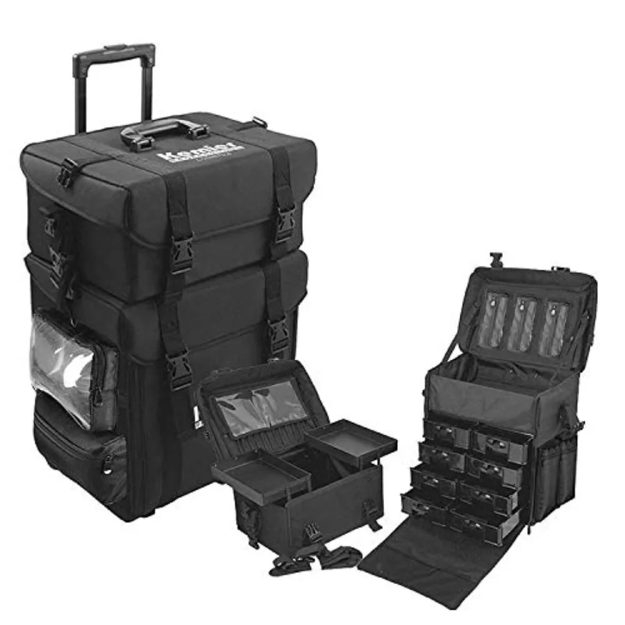 Studio makeup case with omni-directional wheels: 2-in-1 professional soft-sided removable artist rolling makeup train case in b
Studio makeup case with omni-directional wheels: 2-in-1 professional soft-sided removable artist rolling makeup train case in b