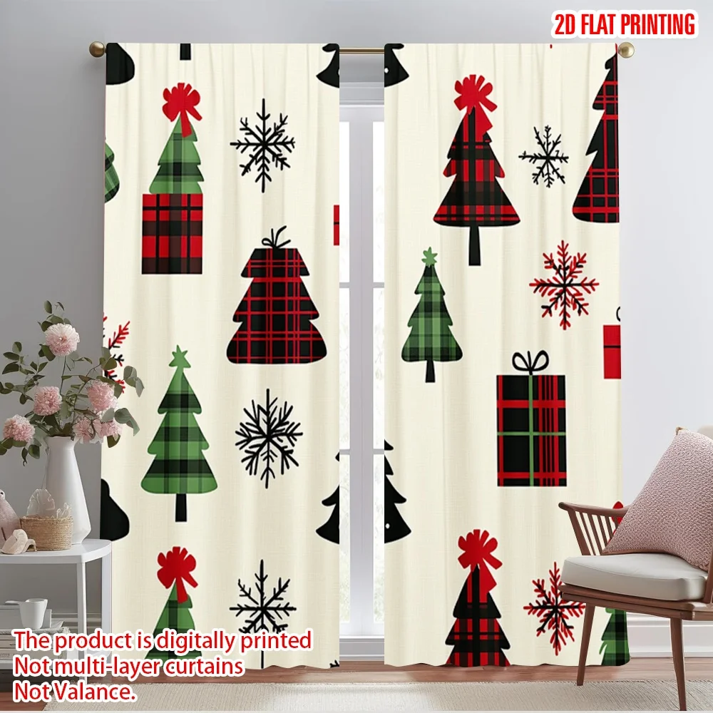 2pcs,2D plane printing Print Curtains Buffalo Plaid Christmas Trees Snowflakes_b Durable 100% Polyester Fabric (without rod) All
2pcs,2D plane printing Print Curtains Buffalo Plaid Christmas Trees Snowflakes_b Durable 100% Polyester Fabric (without rod) All
