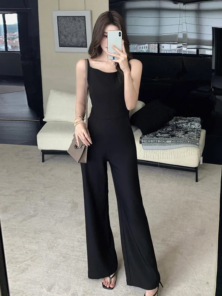 New Elegant Black Sling Jumpsuit Lady Square Neck High Waist Wide Leg Length Pants Daily Dating Work Formal Long Trousers Casual
New Elegant Black Sling Jumpsuit Lady Square Neck High Waist Wide Leg Length Pants Daily Dating Work Formal Long Trousers Casual
