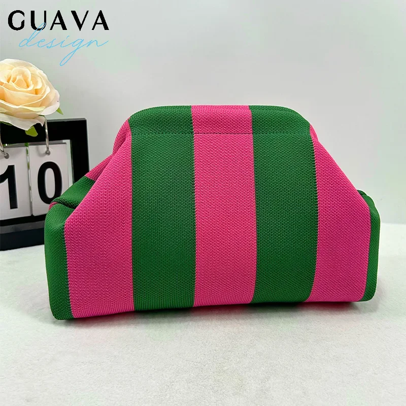 Women Knit Stripe Purse Contrast Crochet Handbag Knitting Dumpling Clutch Summer Beach Clutch Bag Casual Colorblock Bags
Women Knit Stripe Purse Contrast Crochet Handbag Knitting Dumpling Clutch Summer Beach Clutch Bag Casual Colorblock Bags