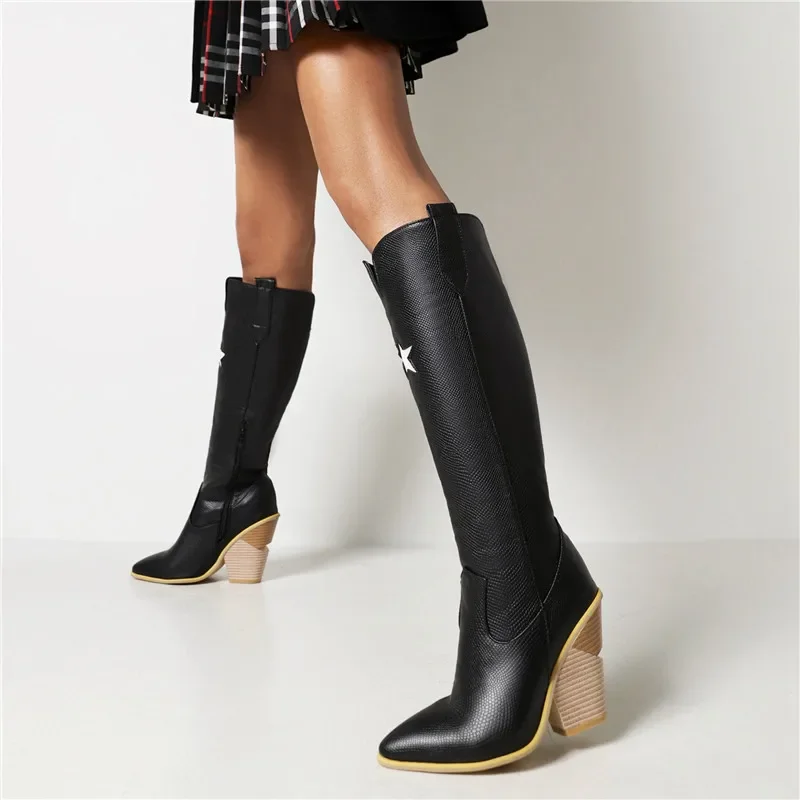 YMECHIC/2020 зимние женские сапоги до колена в корейском стиле, мотоциклетные ботинки на высоком каблуке, женская обувь с острым носком и принтом пятиконечной звезды
YMECHIC/2020 зимние женские сапоги до колена в корейском стиле, мотоциклетные ботинки на высоком каблуке, женская обувь с острым носком и принтом пятиконечной звезды