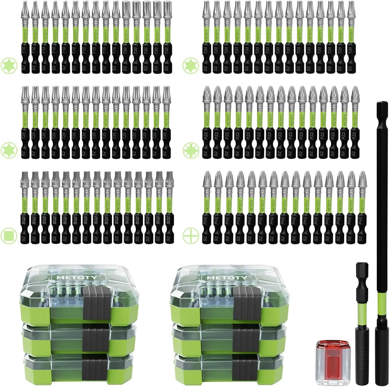 93-Piece Impact Ready S2 Steel Screwdriver Bit Set with Magnetizer & Extension Bars for Automotive, Repair & DIY
93-Piece Impact Ready S2 Steel Screwdriver Bit Set with Magnetizer & Extension Bars for Automotive, Repair & DIY