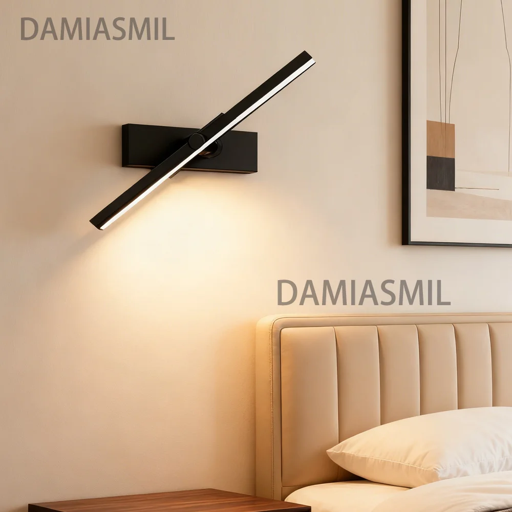 DAMIASMIL LED Wall Light Hardwares Modern Minimalism Rotatable Vanity Mirror Light for Bedroom Line Sconces Lighting Fixture
DAMIASMIL LED Wall Light Hardwares Modern Minimalism Rotatable Vanity Mirror Light for Bedroom Line Sconces Lighting Fixture