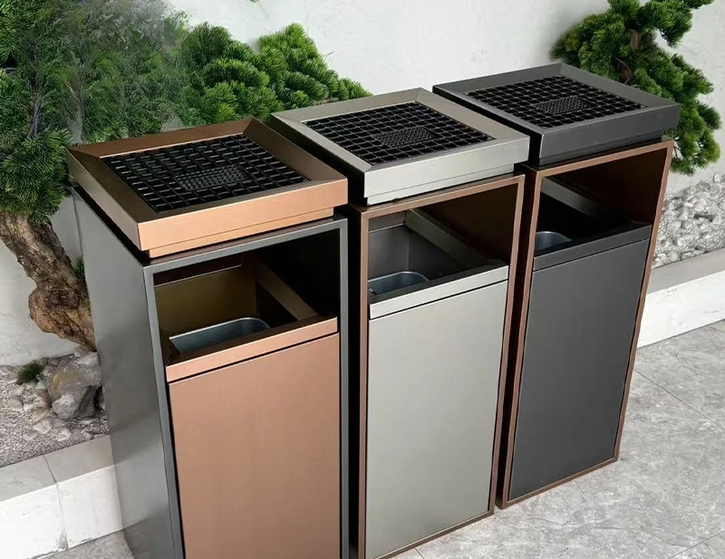Stainless steel trash can with ashtray guide rail Hotel lobby Commercial elevator entrance Corridor Outdoor seat Ash cartridge
Stainless steel trash can with ashtray guide rail Hotel lobby Commercial elevator entrance Corridor Outdoor seat Ash cartridge