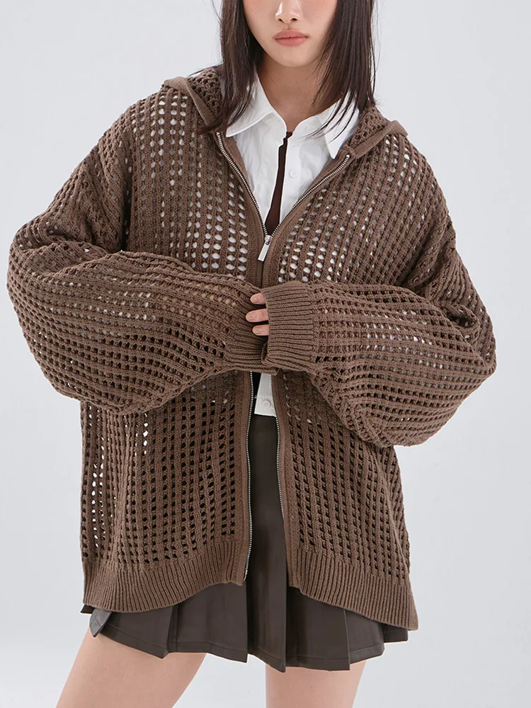 QUEENOP Autumn Winter New Women's Neutral Double Head Zipper Basket Knitted Jaet 0207665 Long Sve Mid-Length Cardigan
QUEENOP Autumn Winter New Women's Neutral Double Head Zipper Basket Knitted Jaet 0207665 Long Sve Mid-Length Cardigan