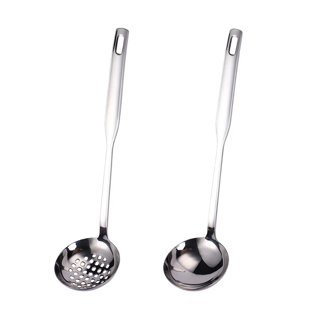 2 Pcs Hot Pot Scoop Food Serving Spoon Thicken Stainless Steel Soup Ladle Long Handle
2 Pcs Hot Pot Scoop Food Serving Spoon Thicken Stainless Steel Soup Ladle Long Handle