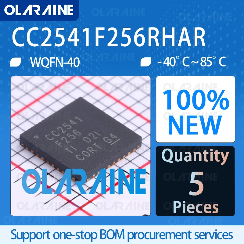 5Pcs CC2541F256RHAR WQFN-40 Wireless and RF integrated circuits RF system-on-chip - SoCs IC chip circuit controller processor
5Pcs CC2541F256RHAR WQFN-40 Wireless and RF integrated circuits RF system-on-chip - SoCs IC chip circuit controller processor