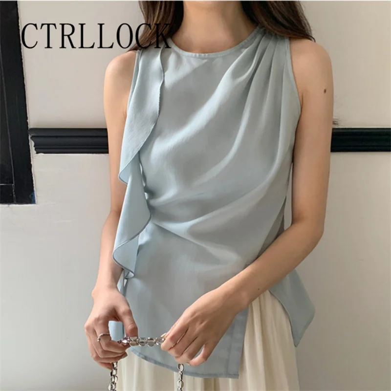 CTRLLOCK Asymmetric Design Ruffled Edge Women's Tank Tops 2024 Summer Sleeveless Tops
CTRLLOCK Asymmetric Design Ruffled Edge Women's Tank Tops 2024 Summer Sleeveless Tops