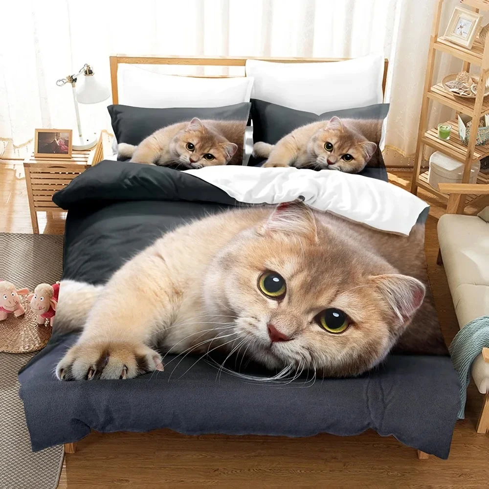 3D Cat Bedding Set Modern Printed Lovely Animals Comforter Queen King Single Size Duvet Cover Home Textile Bedroom Decor
3D Cat Bedding Set Modern Printed Lovely Animals Comforter Queen King Single Size Duvet Cover Home Textile Bedroom Decor