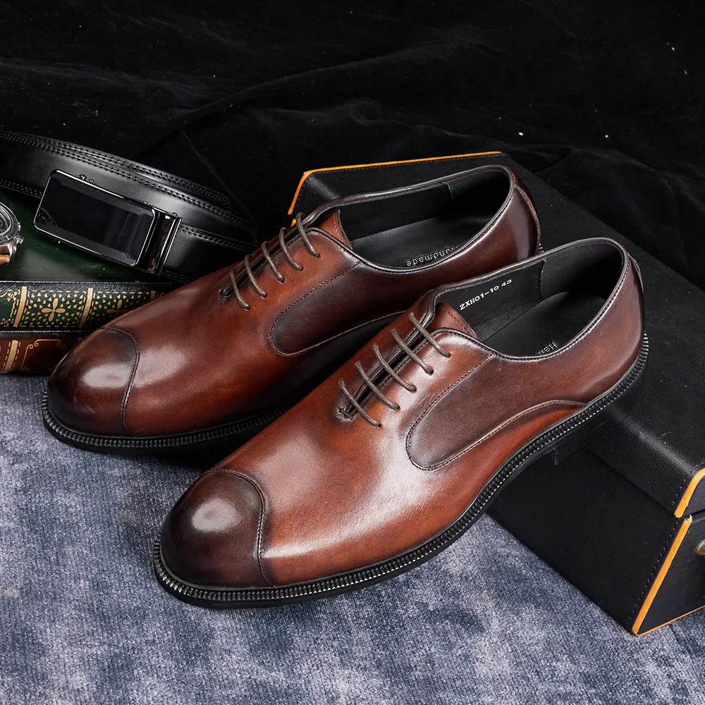 Men's Formal Pointed Toe Oxfords | Korean Trendy Lace-Up Low-Top Handmade Cowhide Leather Business Casual Shoes for Young Men
Men's Formal Pointed Toe Oxfords | Korean Trendy Lace-Up Low-Top Handmade Cowhide Leather Business Casual Shoes for Young Men