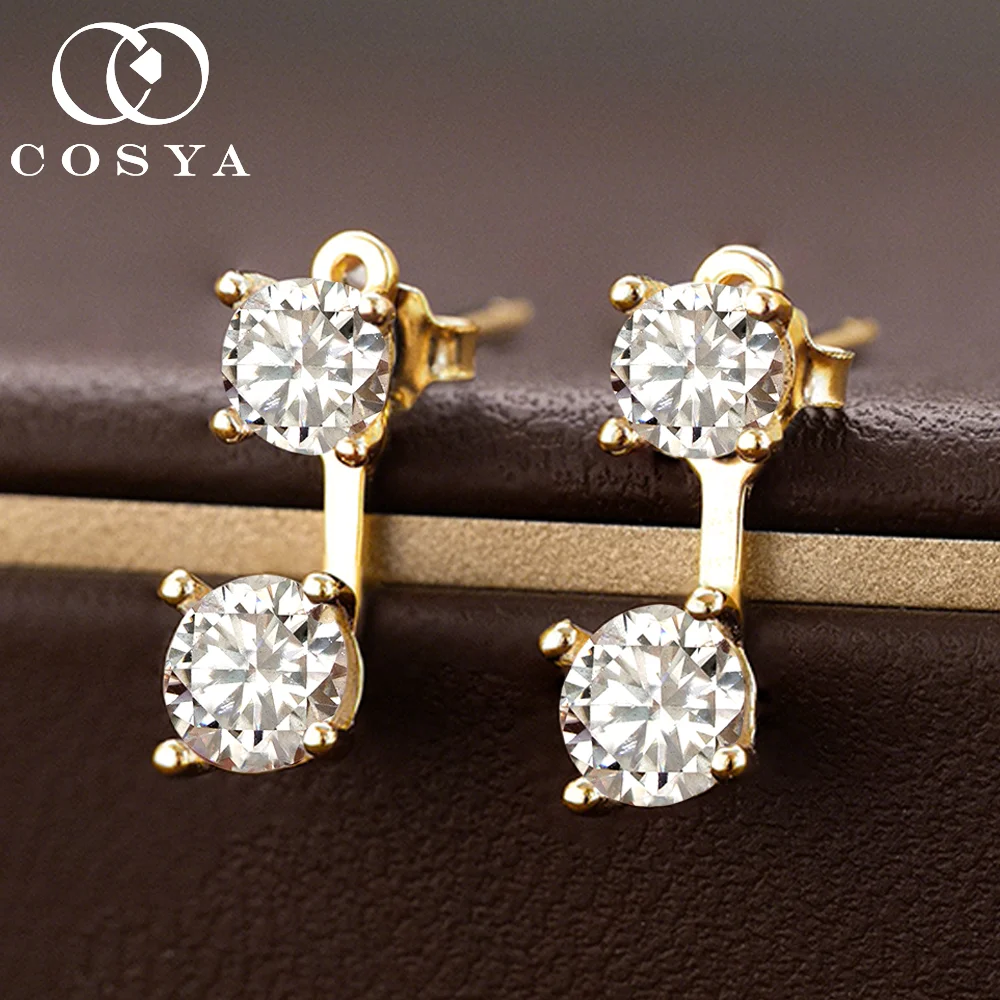 COSYA 2cttw Moissanite Dangle Drop Earrings for Women S925 Silver Two Stone Round Diamond Stud Earring Wedding Fine Jewelry Gift
COSYA 2cttw Moissanite Dangle Drop Earrings for Women S925 Silver Two Stone Round Diamond Stud Earring Wedding Fine Jewelry Gift