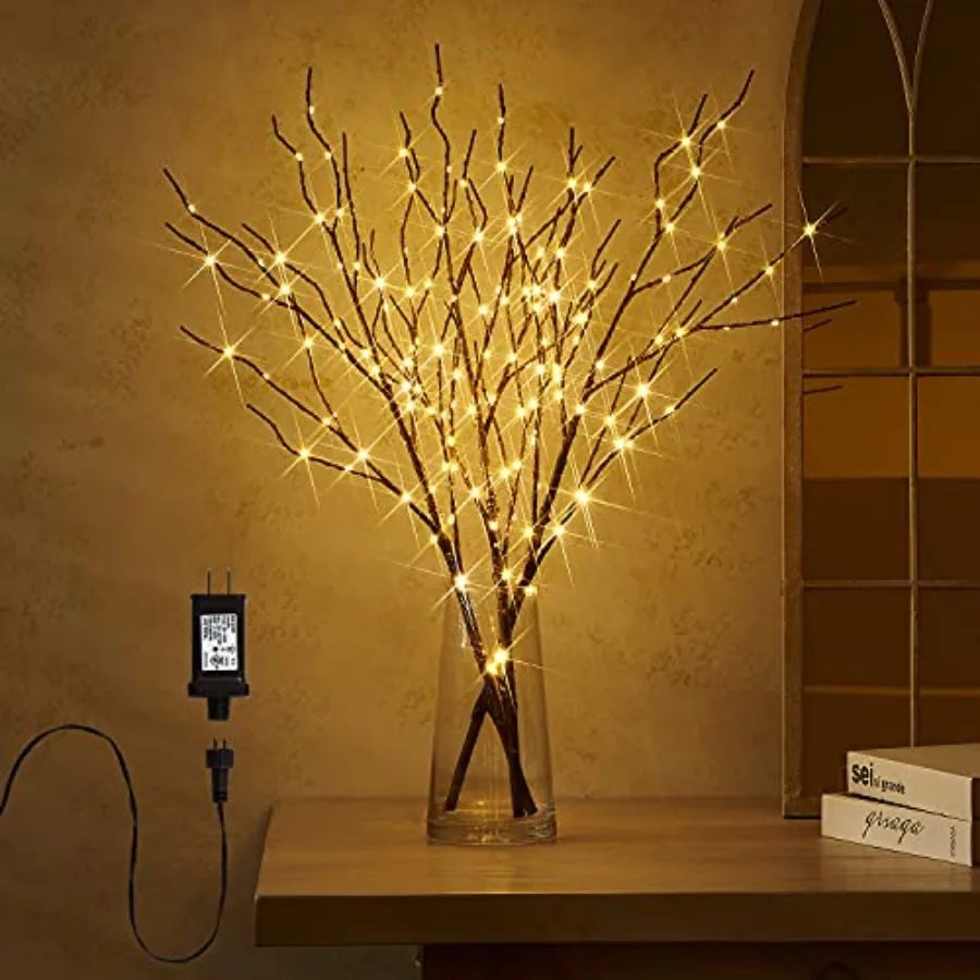 Lighted Branch Plug in with Timer Willow Branches with Fairy Lights for Vase Twig 32IN 150 LED Outdoor and Indoor Holiday Party
Lighted Branch Plug in with Timer Willow Branches with Fairy Lights for Vase Twig 32IN 150 LED Outdoor and Indoor Holiday Party