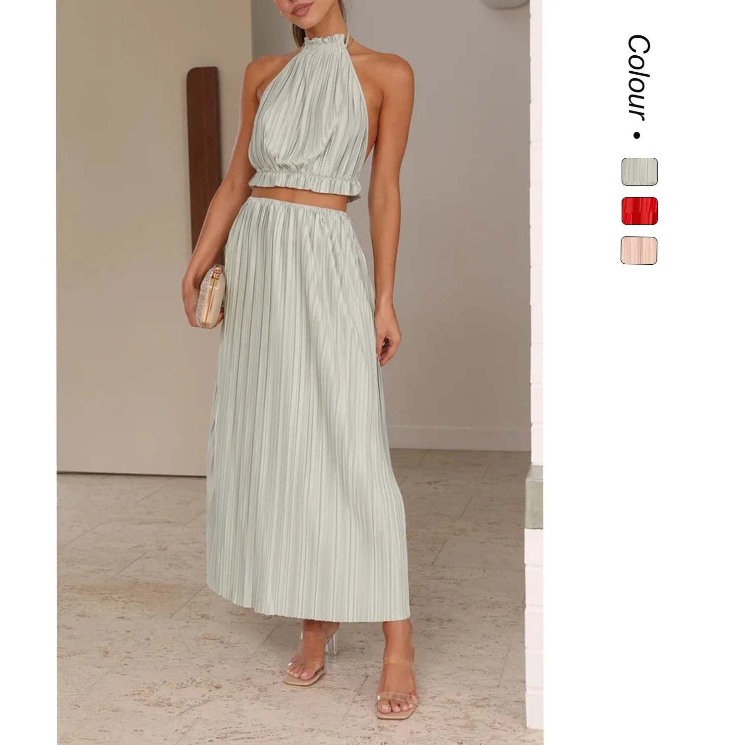 2026 Fashion New Style Hot Girl New Halter Neck Backless Sexy Tie Set Pleated Long Dress 23046 Wedding Dress Femme Elegant Midi
2026 Fashion New Style Hot Girl New Halter Neck Backless Sexy Tie Set Pleated Long Dress 23046 Wedding Dress Femme Elegant Midi
