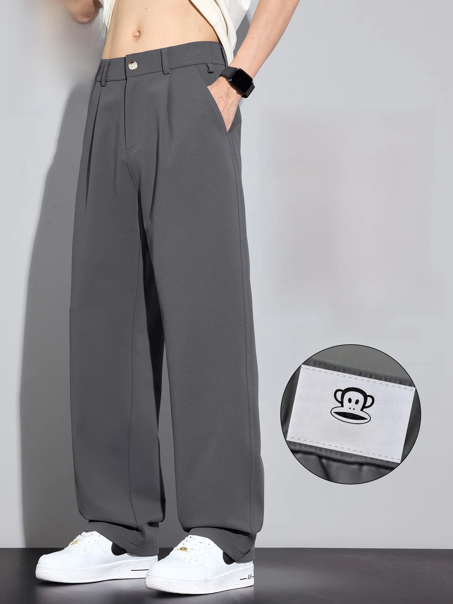 Мужские повседневные брюки Paul Frank свободного прямого кроя, весенние, высококачественные, универсальные, широкие спортивные брюки Big Mouth Monkey
Мужские повседневные брюки Paul Frank свободного прямого кроя, весенние, высококачественные, универсальные, широкие спортивные брюки Big Mouth Monkey