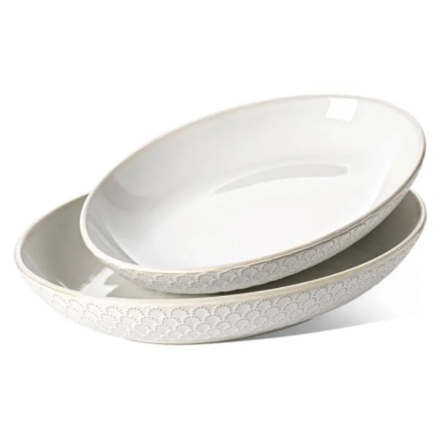 Ceramic Serving Bowls Set of 2 Large Oval Serving Dishes for Entertaining 11.8 and 13.7 Inch Salad Bowl for Kitchen Counter Fru
Ceramic Serving Bowls Set of 2 Large Oval Serving Dishes for Entertaining 11.8 and 13.7 Inch Salad Bowl for Kitchen Counter Fru