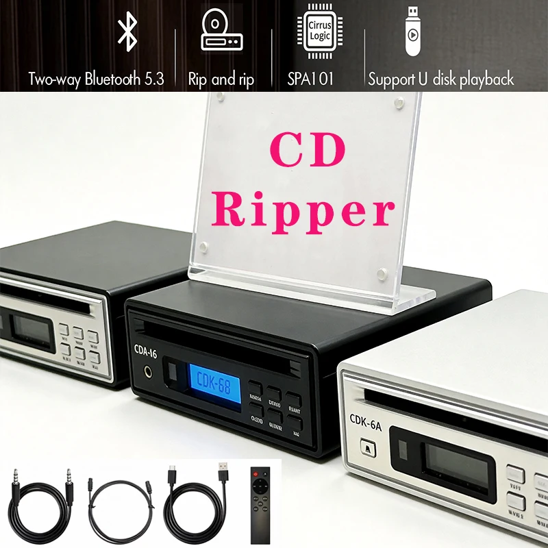 CD Ripper Portable Two-Way Bluetooth CD Player HiFi Audio Home Desktop CD Player with Input and Output for Music Entertainment
CD Ripper Portable Two-Way Bluetooth CD Player HiFi Audio Home Desktop CD Player with Input and Output for Music Entertainment