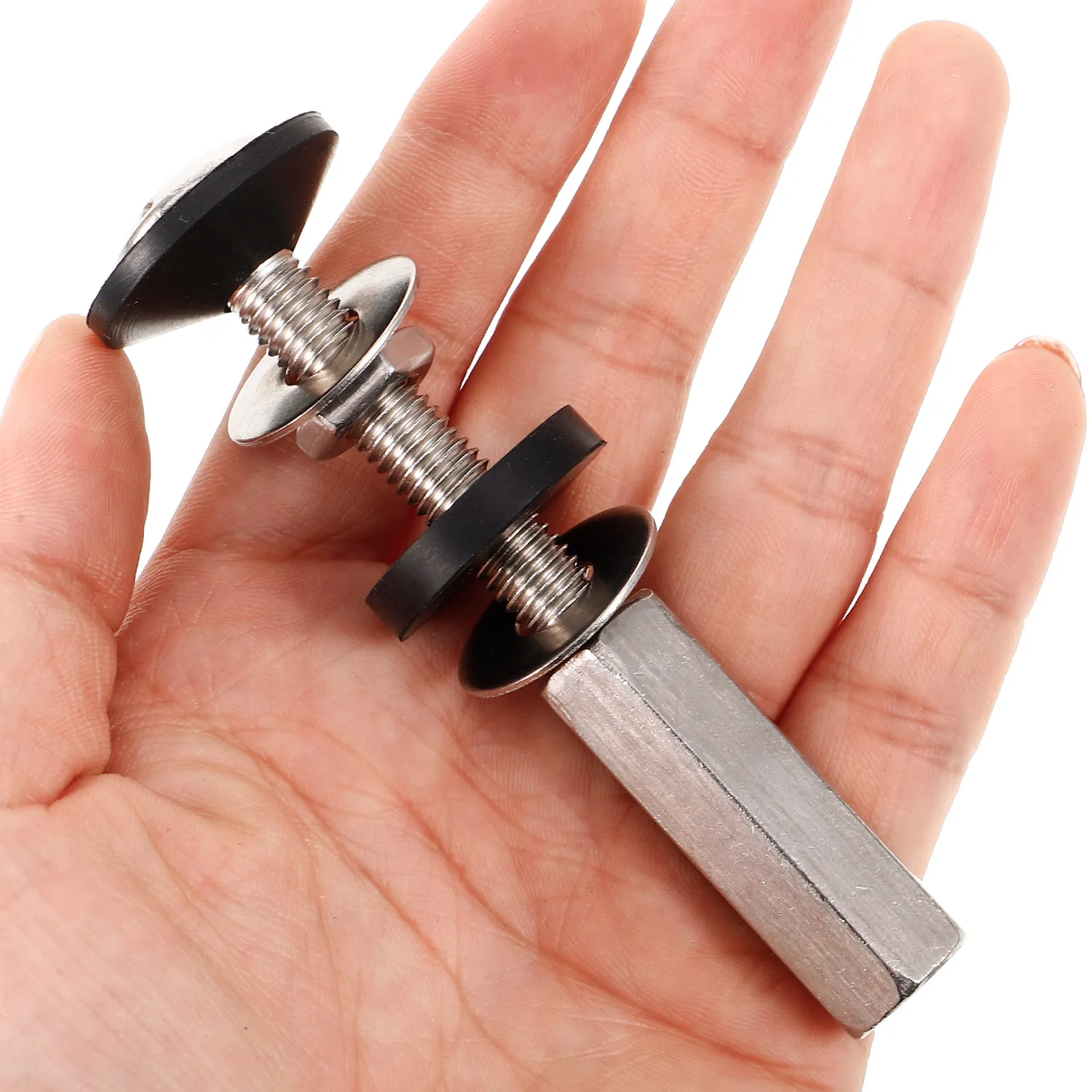 Комплект из 2 болтов и прокладок для унитаза, сверхпрочные, устойчивые к коррозии, легко устанавливаемые, сменные детали для крепления сиденья унитаза
Комплект из 2 болтов и прокладок для унитаза, сверхпрочные, устойчивые к коррозии, легко устанавливаемые, сменные детали для крепления сиденья унитаза