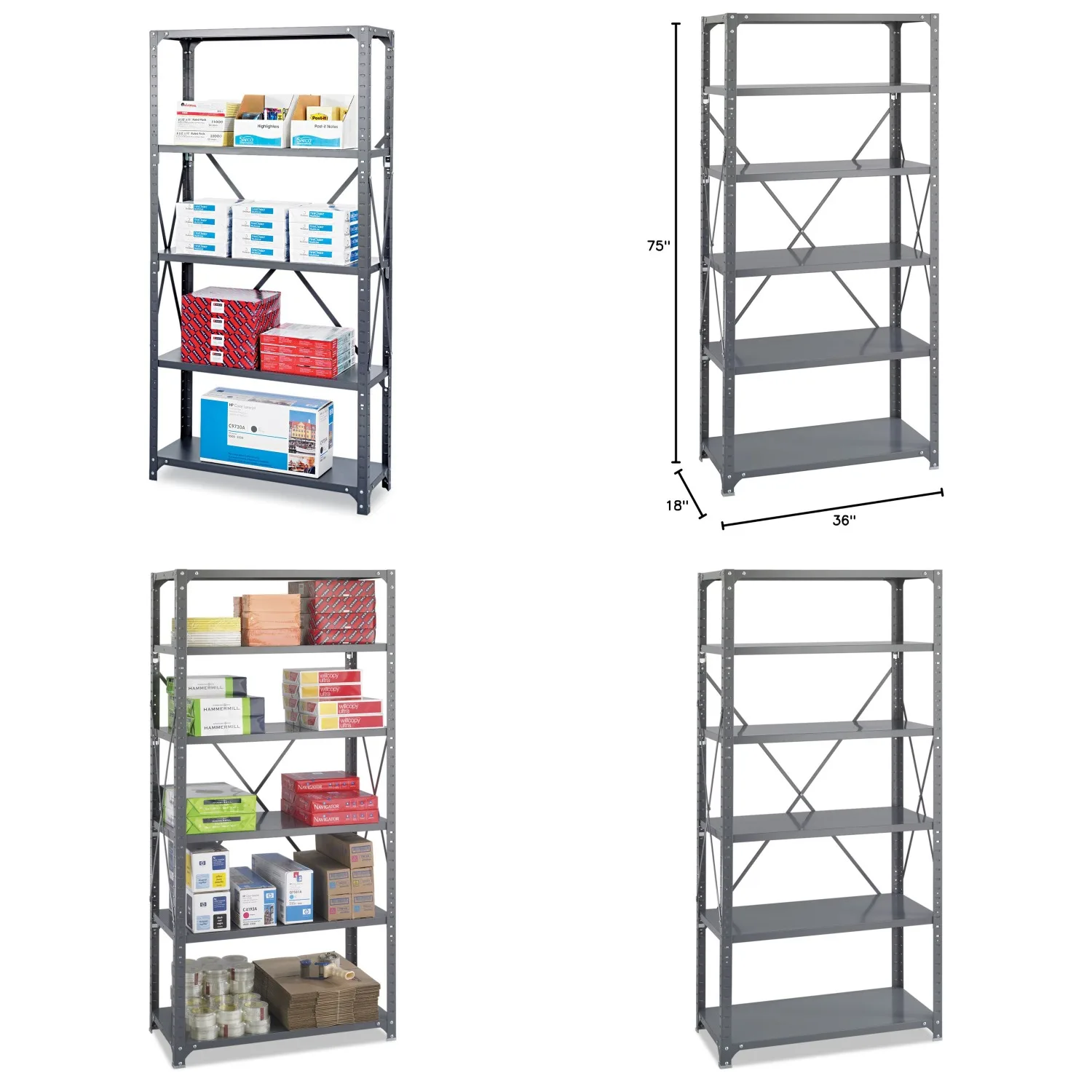 Commercial 6-Tier Metal Storage Shelving Unit 36"x18"x72" Gray, Customized
Commercial 6-Tier Metal Storage Shelving Unit 36"x18"x72" Gray, Customized