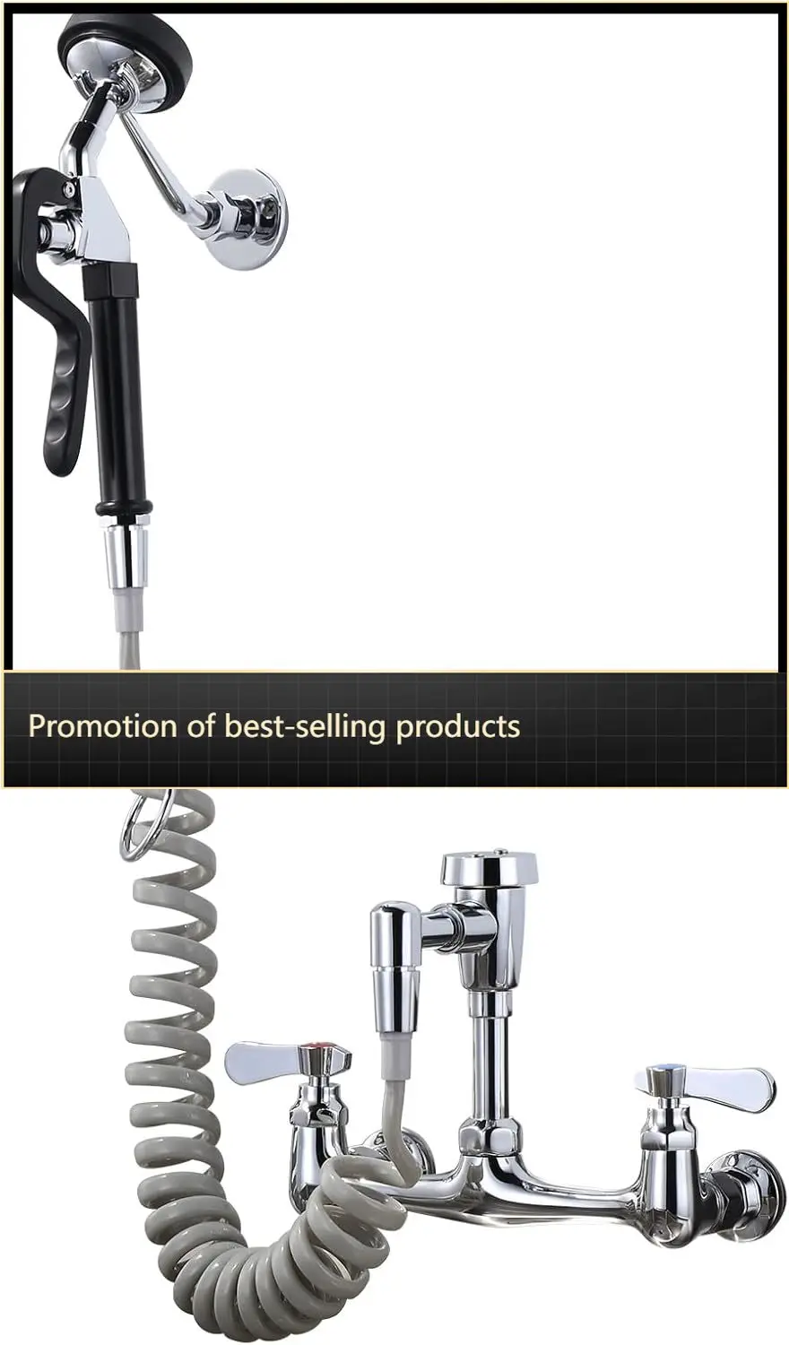 Pet Grooming Faucet, Wall Mount 8" Centers Mixing Faucet, Brass Pet Grooming Unit with Aluminum Spray Valve, Coiled Hose
Pet Grooming Faucet, Wall Mount 8" Centers Mixing Faucet, Brass Pet Grooming Unit with Aluminum Spray Valve, Coiled Hose