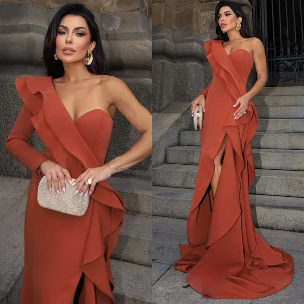 Customized Modern Jersey Evening Dress Formal One Shoulder Long Sleeves Homecoming Dresses Fashion Special Occasion Gowns
Customized Modern Jersey Evening Dress Formal One Shoulder Long Sleeves Homecoming Dresses Fashion Special Occasion Gowns
