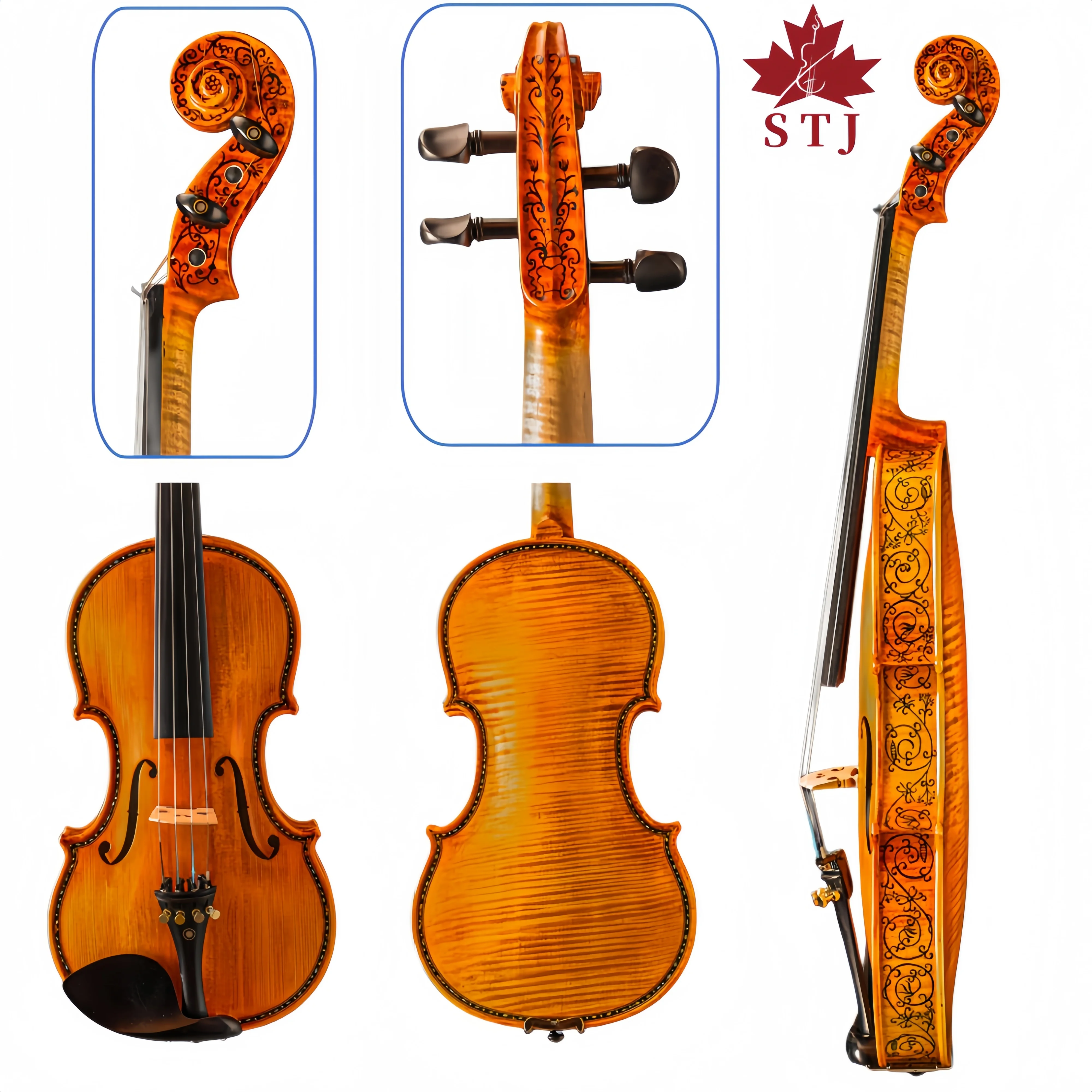 STJ Hand-drawn violin neck 4/4 violin European spruce wood violin shell Fiddle Ebony violin pegs case bow Violin accessories
STJ Hand-drawn violin neck 4/4 violin European spruce wood violin shell Fiddle Ebony violin pegs case bow Violin accessories