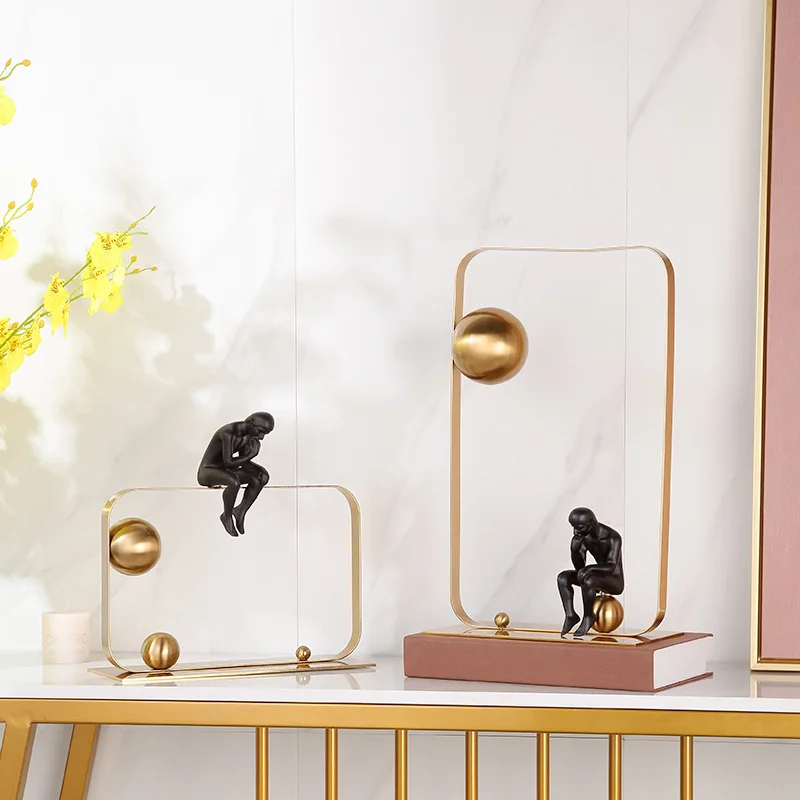 Metal Figure Sculpture Simulated Character Ornaments Geometric Golden Sphere Decorative Figurines Home Decoration Accessories
Metal Figure Sculpture Simulated Character Ornaments Geometric Golden Sphere Decorative Figurines Home Decoration Accessories
