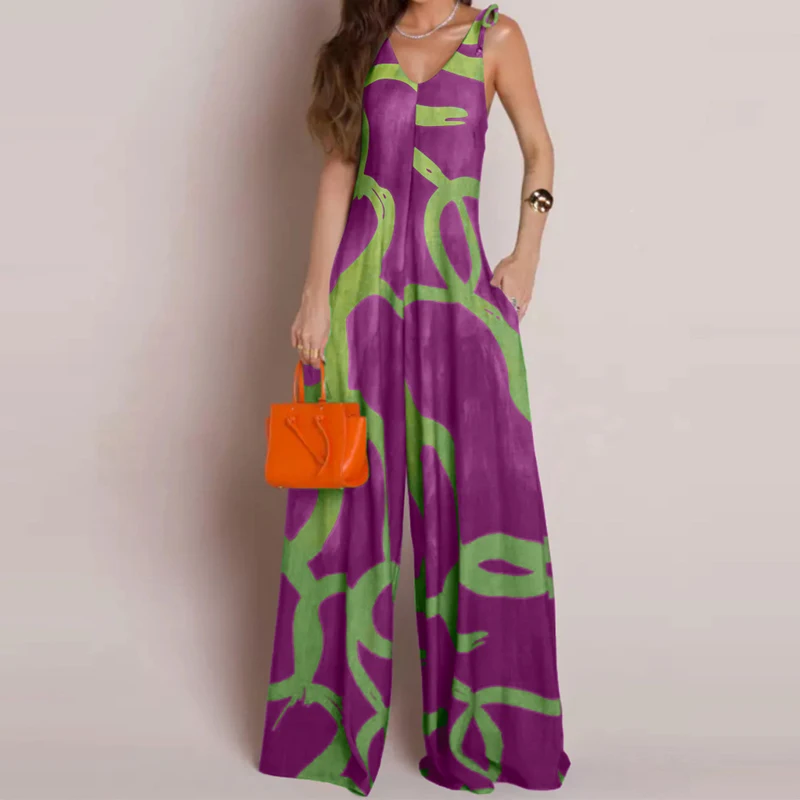Ladies 2025 Pattern Print V-Neck Jumpsuit Summer 2025 Wide Leg Loose Graphic Rompers Elegant Summer Women Pocket One Piece Mujer
Ladies 2025 Pattern Print V-Neck Jumpsuit Summer 2025 Wide Leg Loose Graphic Rompers Elegant Summer Women Pocket One Piece Mujer