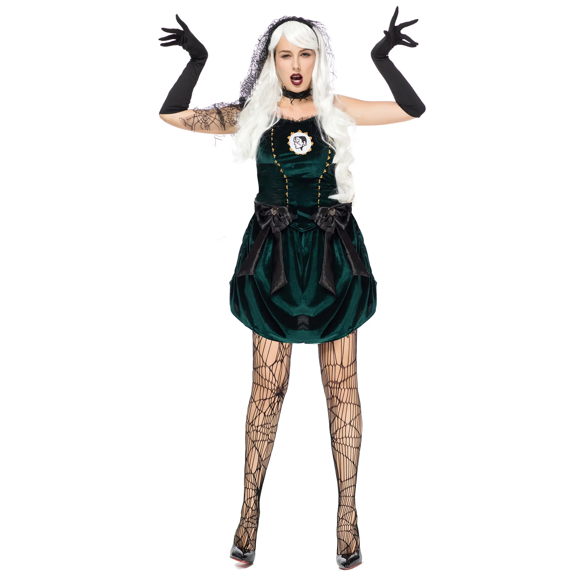 Green Resurrected Ghost Bride Uniform Halloween Vampire Zombie Costume Thriller Party Role-playing Costumes
Green Resurrected Ghost Bride Uniform Halloween Vampire Zombie Costume Thriller Party Role-playing Costumes