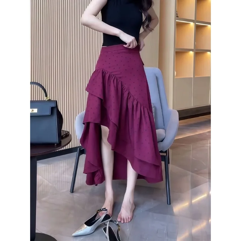 Retro Elegant Design Thin Irregular Polka Dot Skirt Women's 2026 Summer A-shaped Skirt Popular New
Retro Elegant Design Thin Irregular Polka Dot Skirt Women's 2026 Summer A-shaped Skirt Popular New