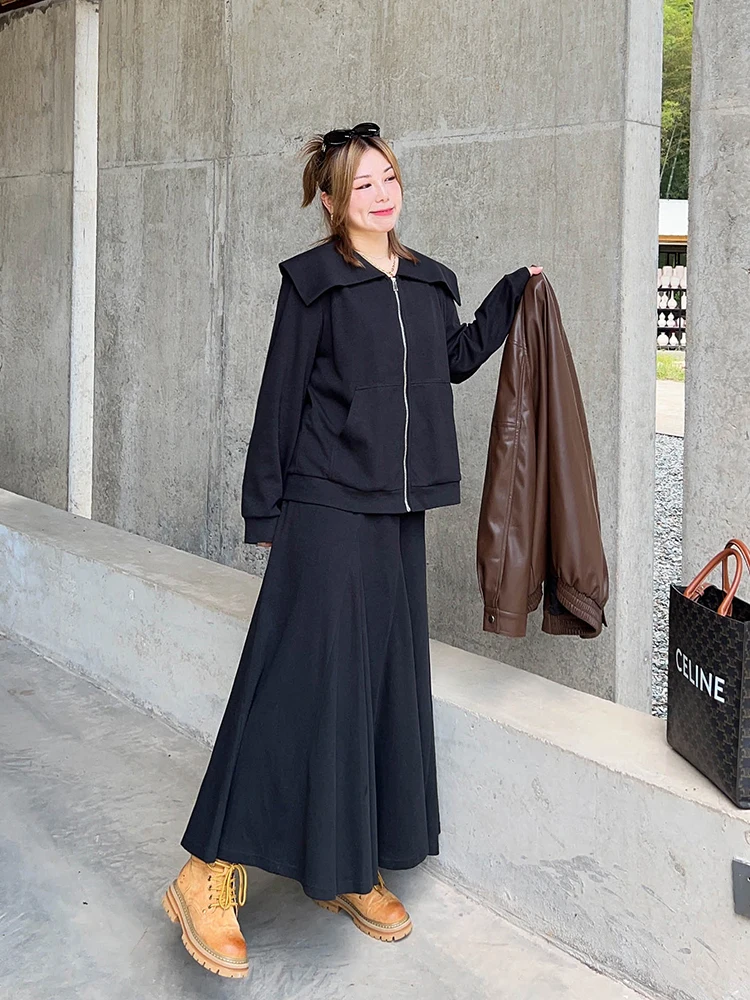 Комплект: Свитшот с воротником-стойкой большого размера и юбка-миди с высокой талией и расклешенным подолом для молодых девушек, модный осенний...
Комплект: Свитшот с воротником-стойкой большого размера и юбка-миди с высокой талией и расклешенным подолом для молодых девушек, модный осенний...