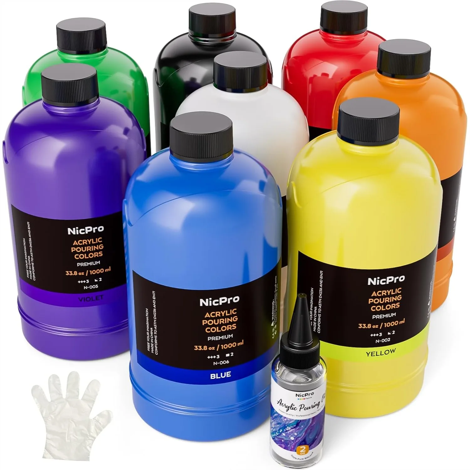 8 Colors Acrylic Pour Paint Set 33.8oz Each with Silicone Oil for Cell Creation, DIY Art Supplies
8 Colors Acrylic Pour Paint Set 33.8oz Each with Silicone Oil for Cell Creation, DIY Art Supplies