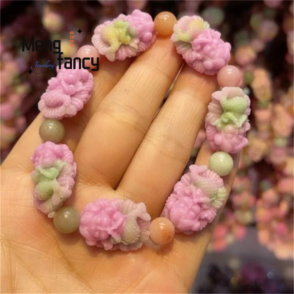 Natural Seven-color Collection Nine-bend Salt Source Agate Three-Dimensional Carved lotus Buddha Head Bracelet Fashion Jewelry
Natural Seven-color Collection Nine-bend Salt Source Agate Three-Dimensional Carved lotus Buddha Head Bracelet Fashion Jewelry